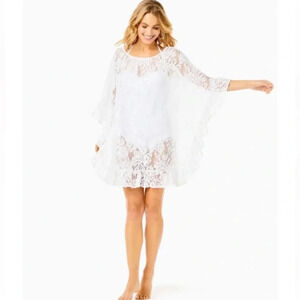Lilly Pulitzer Atley Ruffle Resort White Swim Cover Up size XXS/XS